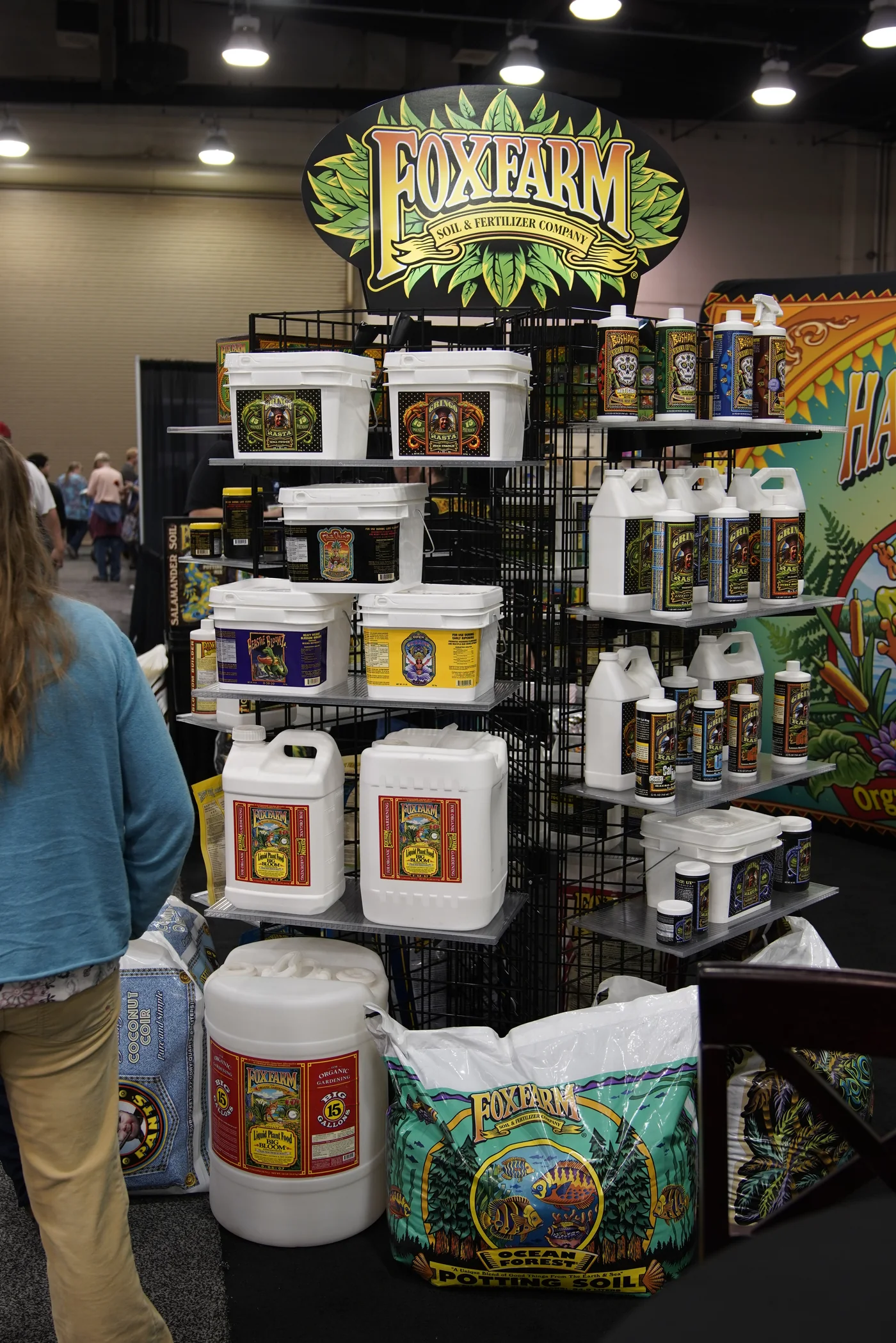 Cultivation supplies and equipment displayed by a CannaCon exhibitor