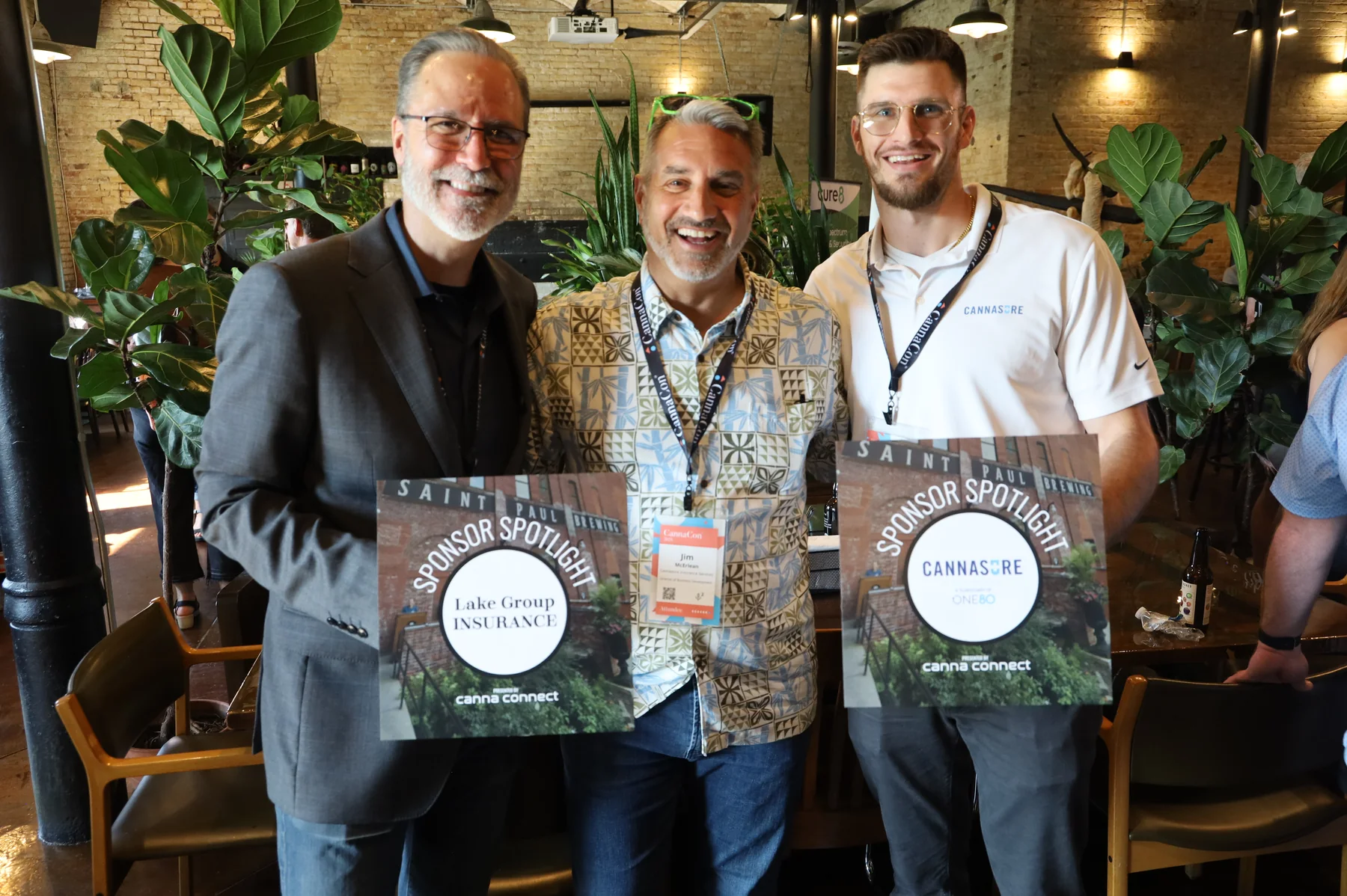 CannaCon sponsors and attendees connecting at an afterparty networking event.