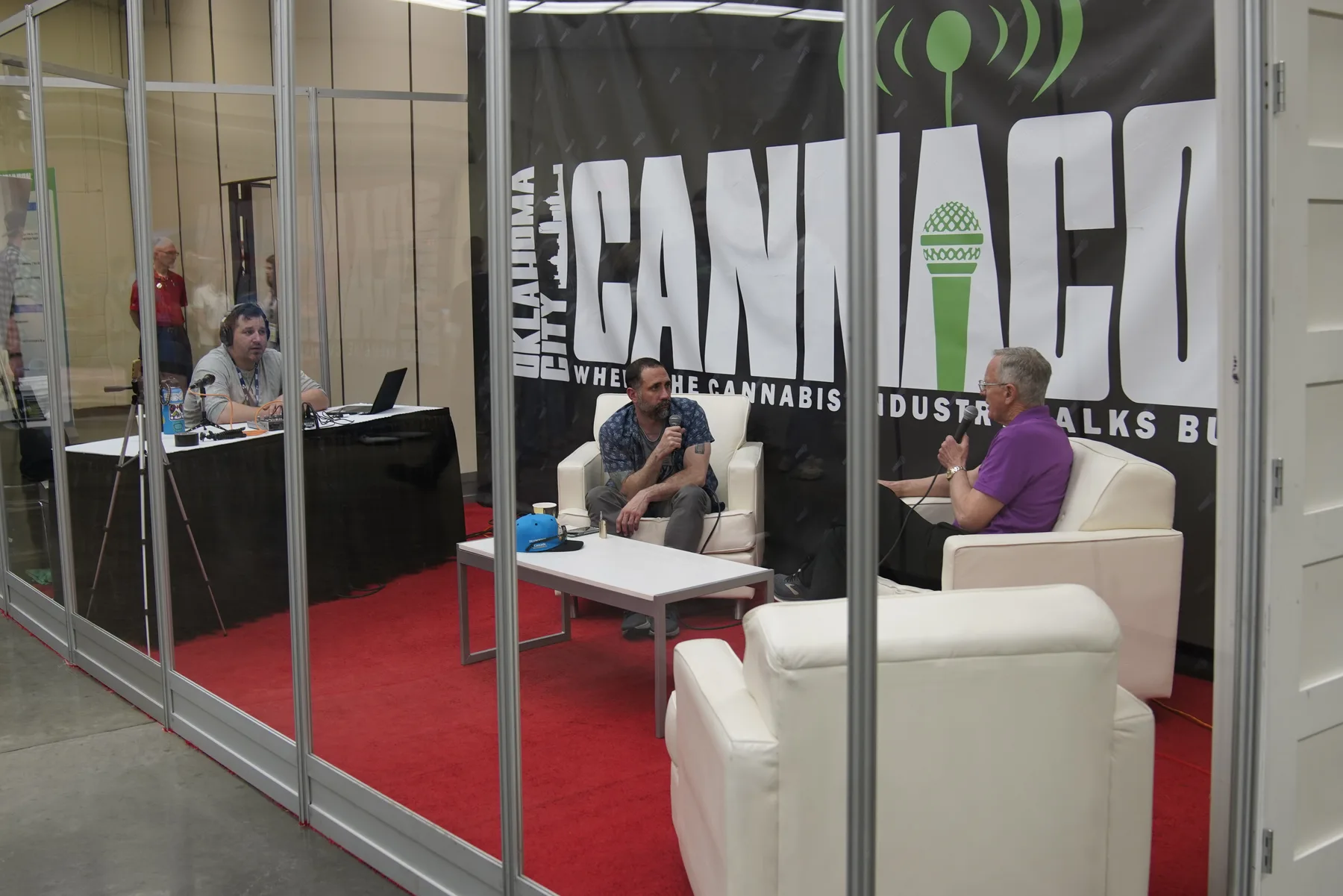 CannaCon interview and education setting with speakers in conversation.