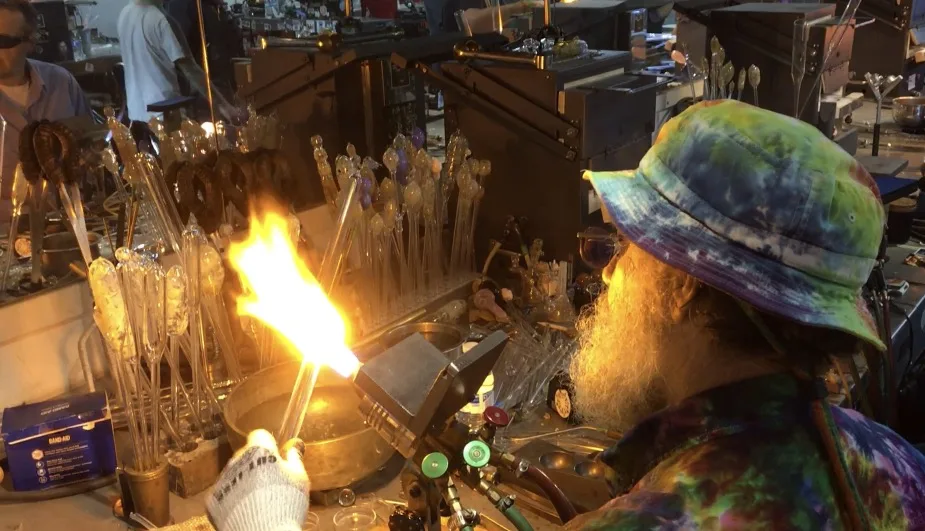 Glass blowing demonstration at CannaCon